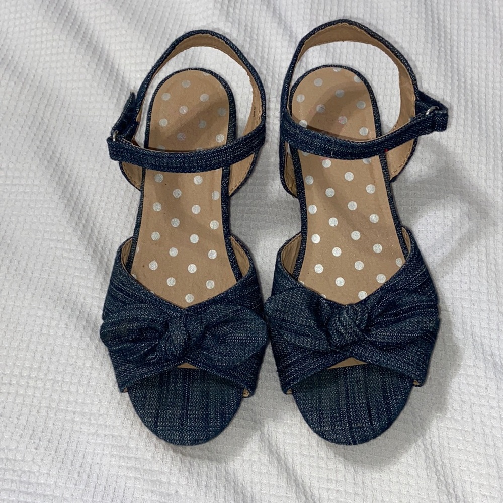 Denim Wedge Sandals